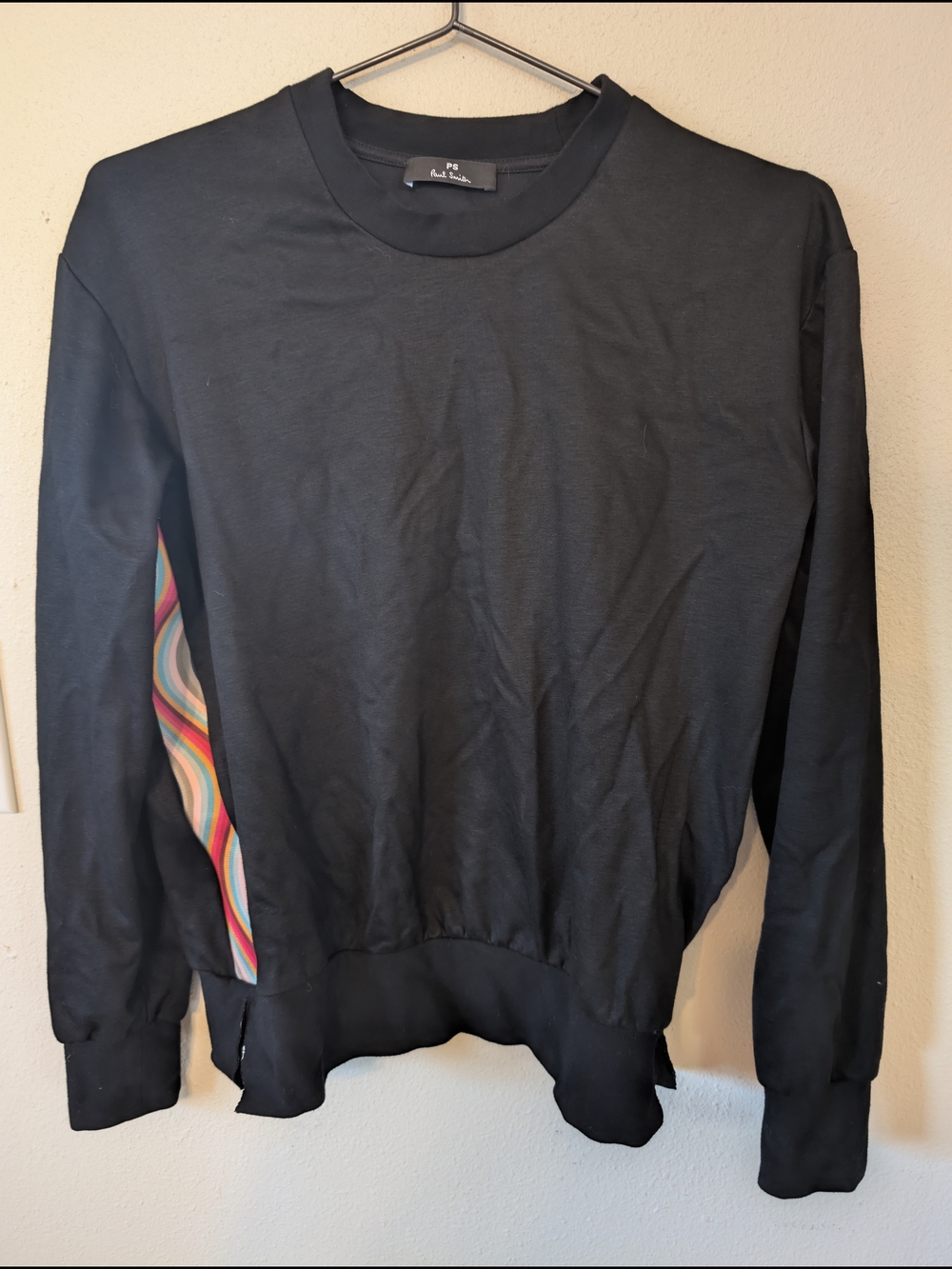 Paul Smith Black Women's Top with Multicolor Side Wave S